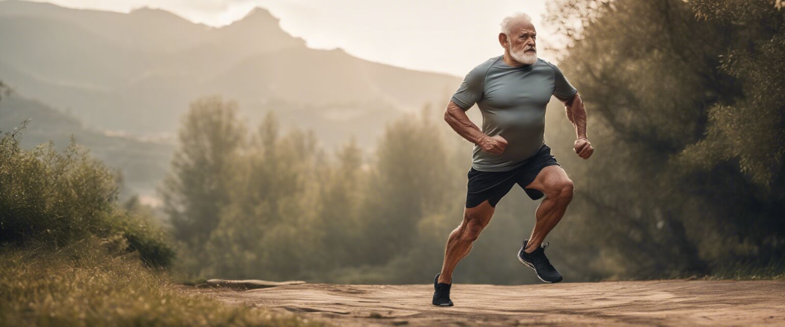 Senior exercising outdoors